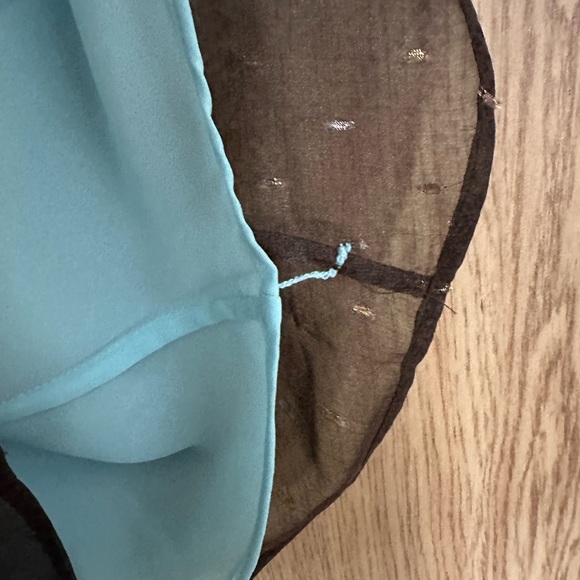 New Monograph Blue/Brown Snake Sheer Sleeveless Back Tie Blouse Women’s 0P - Picture 6 of 8